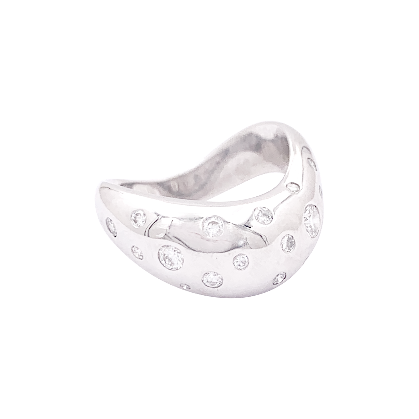 Bague Fred "Mouvementée" or blanc, diamants.