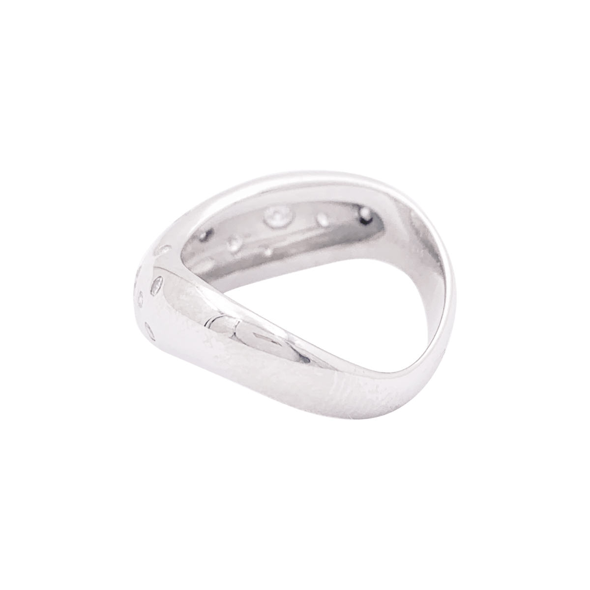 Bague Fred "Mouvementée" or blanc, diamants. - Maison Eloe
