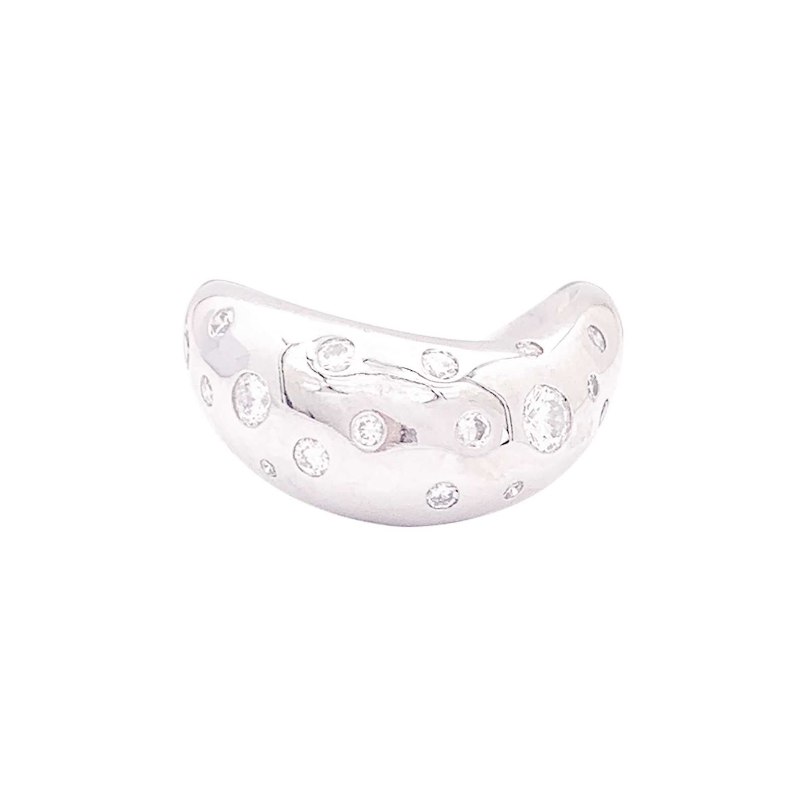 Bague Fred "Mouvementée" or blanc, diamants.