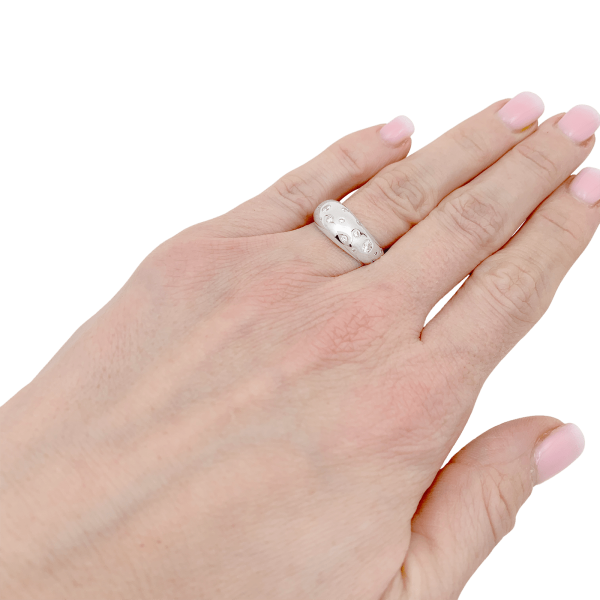 Bague Fred "Mouvementée" or blanc, diamants. - Maison Eloe