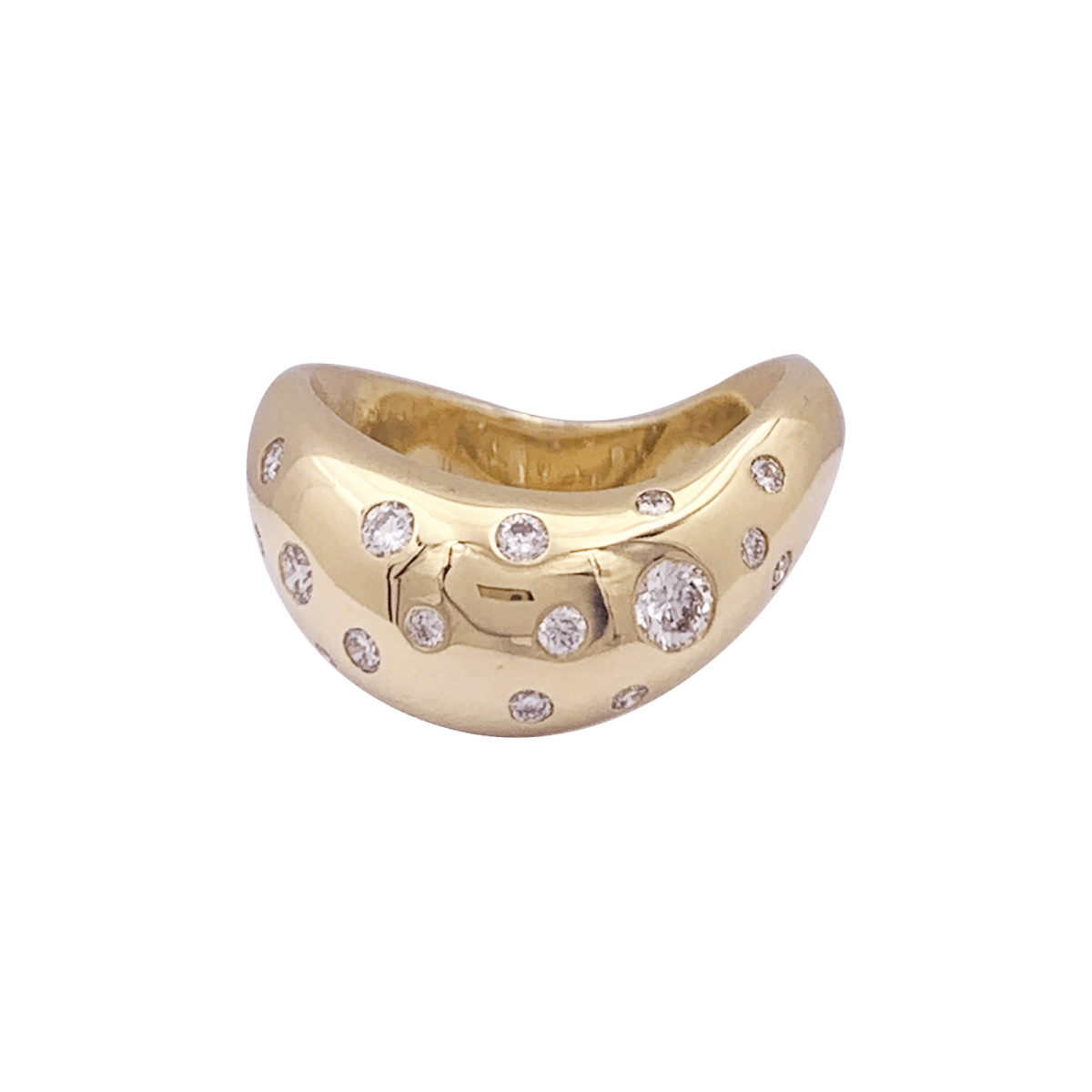 Bague Fred "Mouvementée" or jaune, diamants. - Maison Eloe