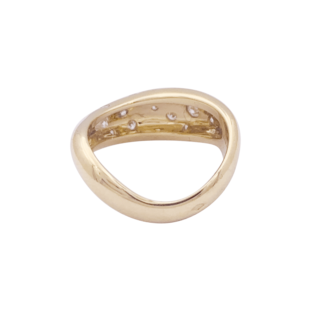 Bague Fred "Mouvementée" or jaune, diamants. - Maison Eloe