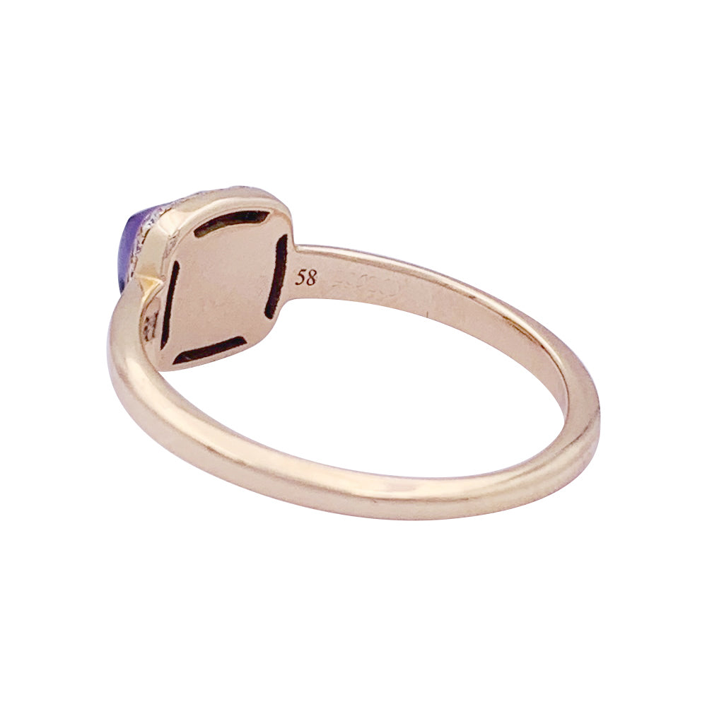 Fred "Sugar Loaf" ring in rose gold, diamonds and amethyst.
