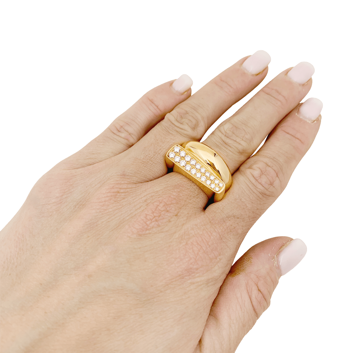 Bague Fred, "Success" or rose, diamants. - Maison Eloe