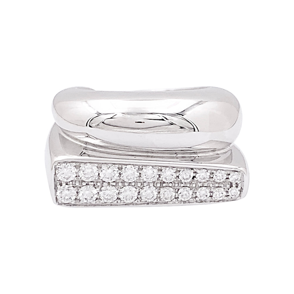 Bague Fred, "Sucess" or blanc, diamants.