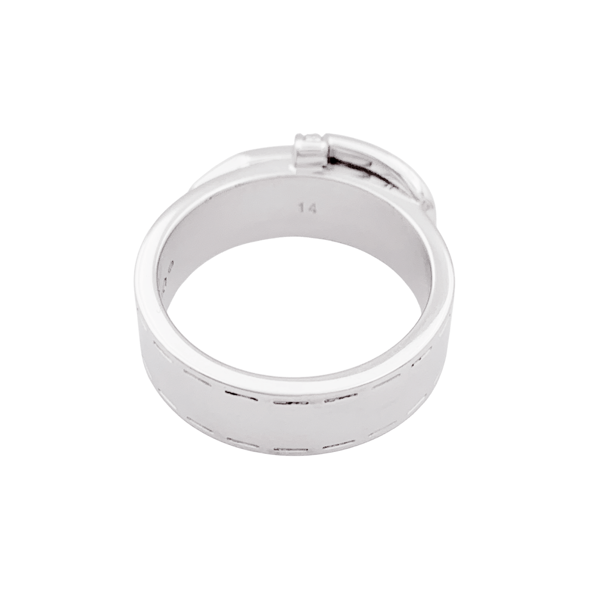 Bague Gucci "Ceinture" or blanc, diamants. - Maison Eloe