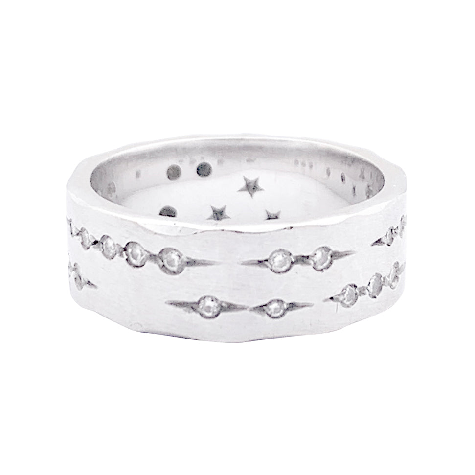 Bague H.Stern, "Code", or blanc, diamants.