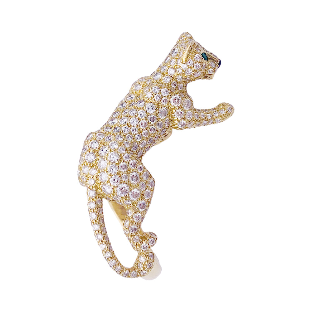 Cartier High Jewelry ring, "Panthère de Cartier", yellow gold, diamonds.