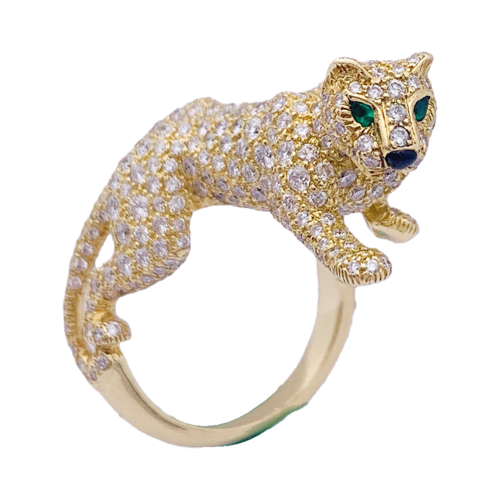 Cartier High Jewelry ring, "Panthère de Cartier", yellow gold, diamonds.