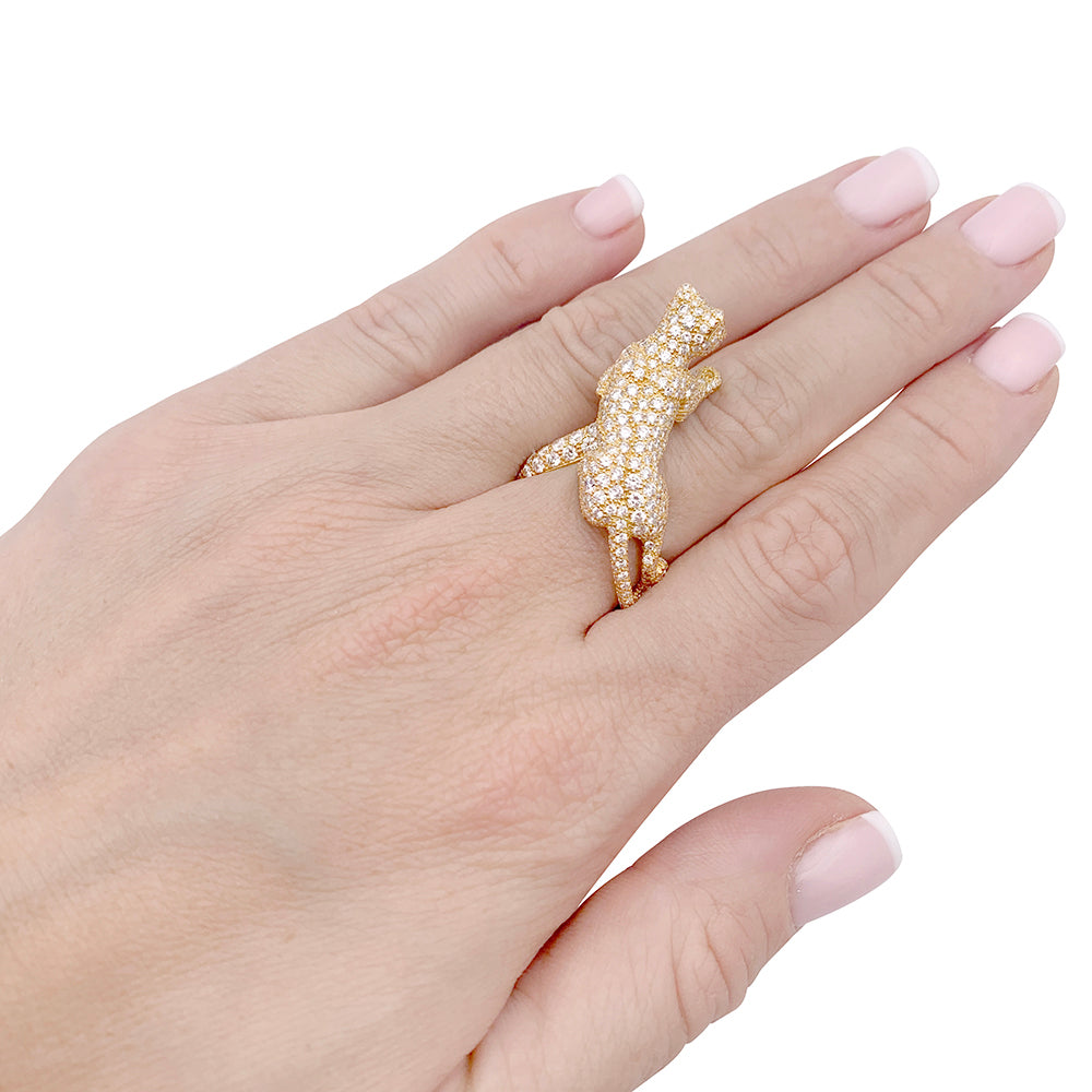 Cartier High Jewelry ring, "Panthère de Cartier", yellow gold, diamonds.