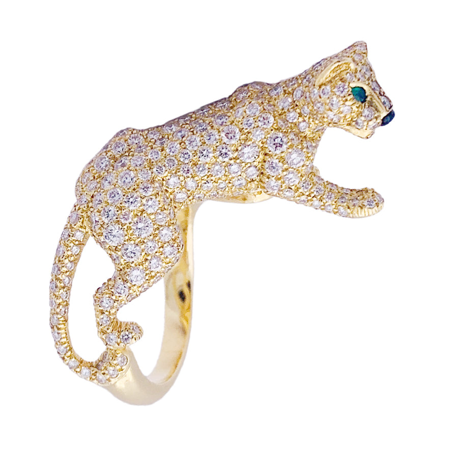 Cartier High Jewelry ring, "Panthère de Cartier", yellow gold, diamonds.