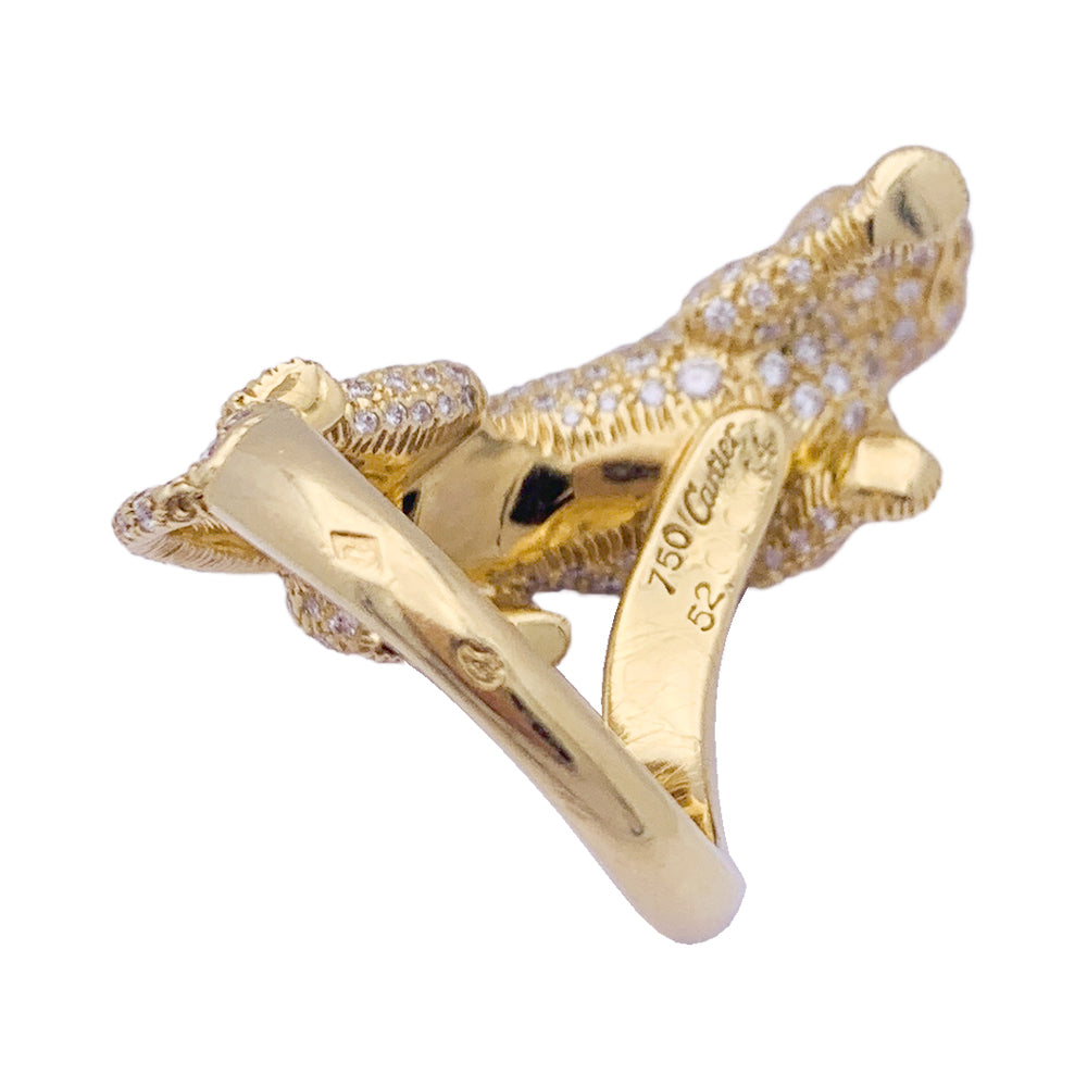 Cartier High Jewelry ring, "Panthère de Cartier", yellow gold, diamonds.