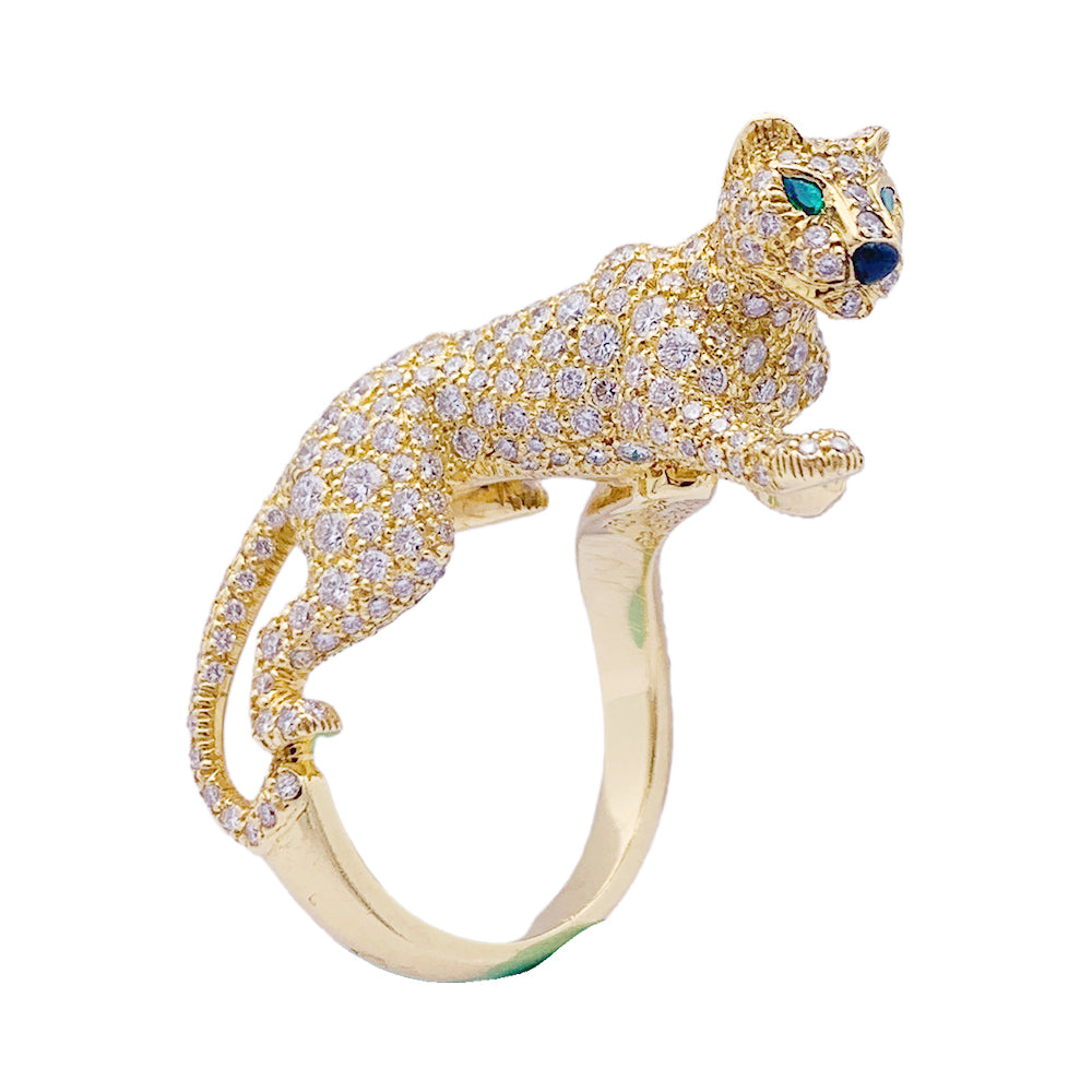 Bague Haute Joaillerie Cartier, "Panthère de Cartier", or jaune, diamants.