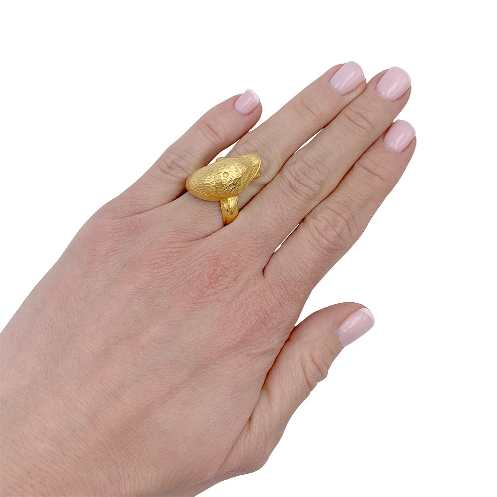 Hermès ring, "Dauphin", yellow gold.