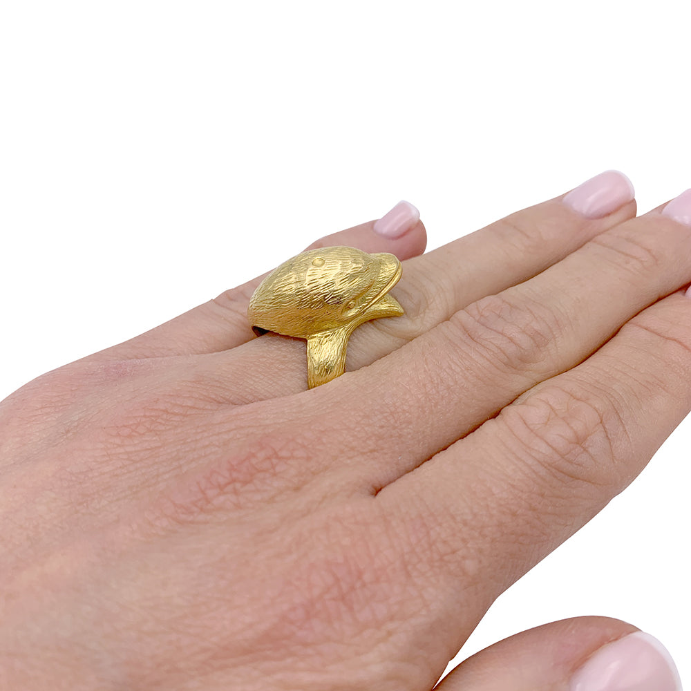 Hermès ring, "Dauphin", yellow gold.