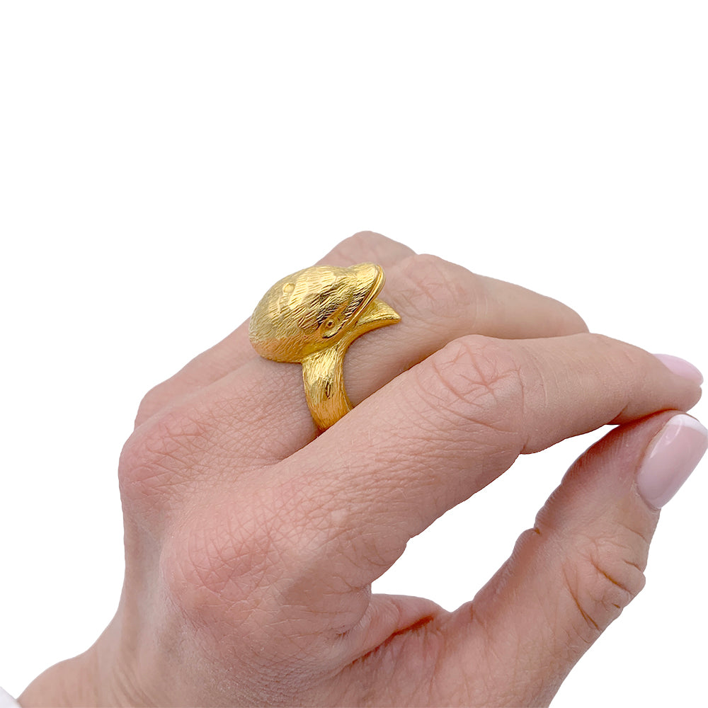 Hermès ring, "Dauphin", yellow gold.