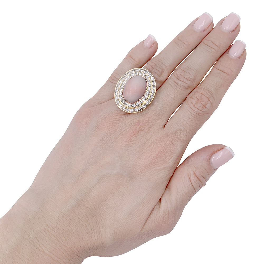 M.Gérard coral and diamond ring.