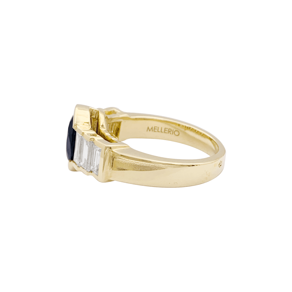 Bague Mellerio en or jaune saphir et diamants. - Maison Eloe