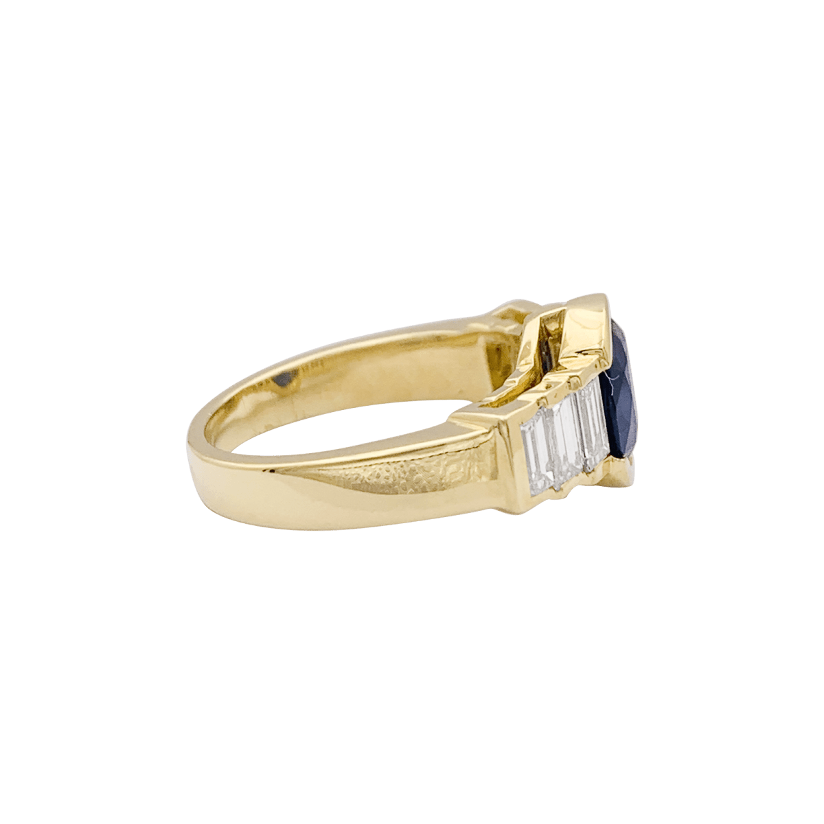 Bague Mellerio en or jaune saphir et diamants. - Maison Eloe