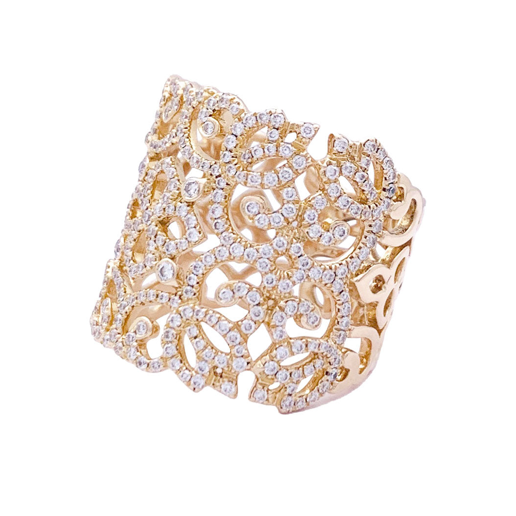 Bague Messika, "Eden" or rose et diamants.