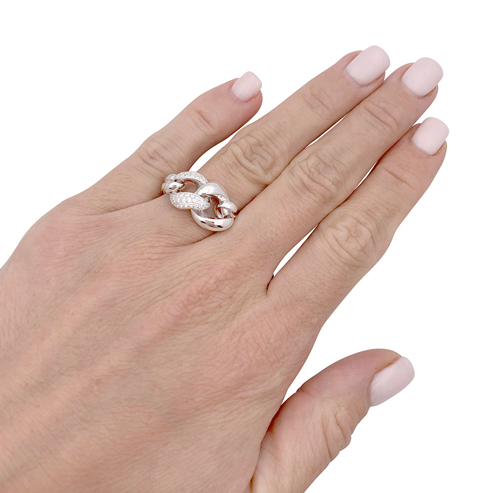 Messika ring, "Gourmette", white gold, diamonds.