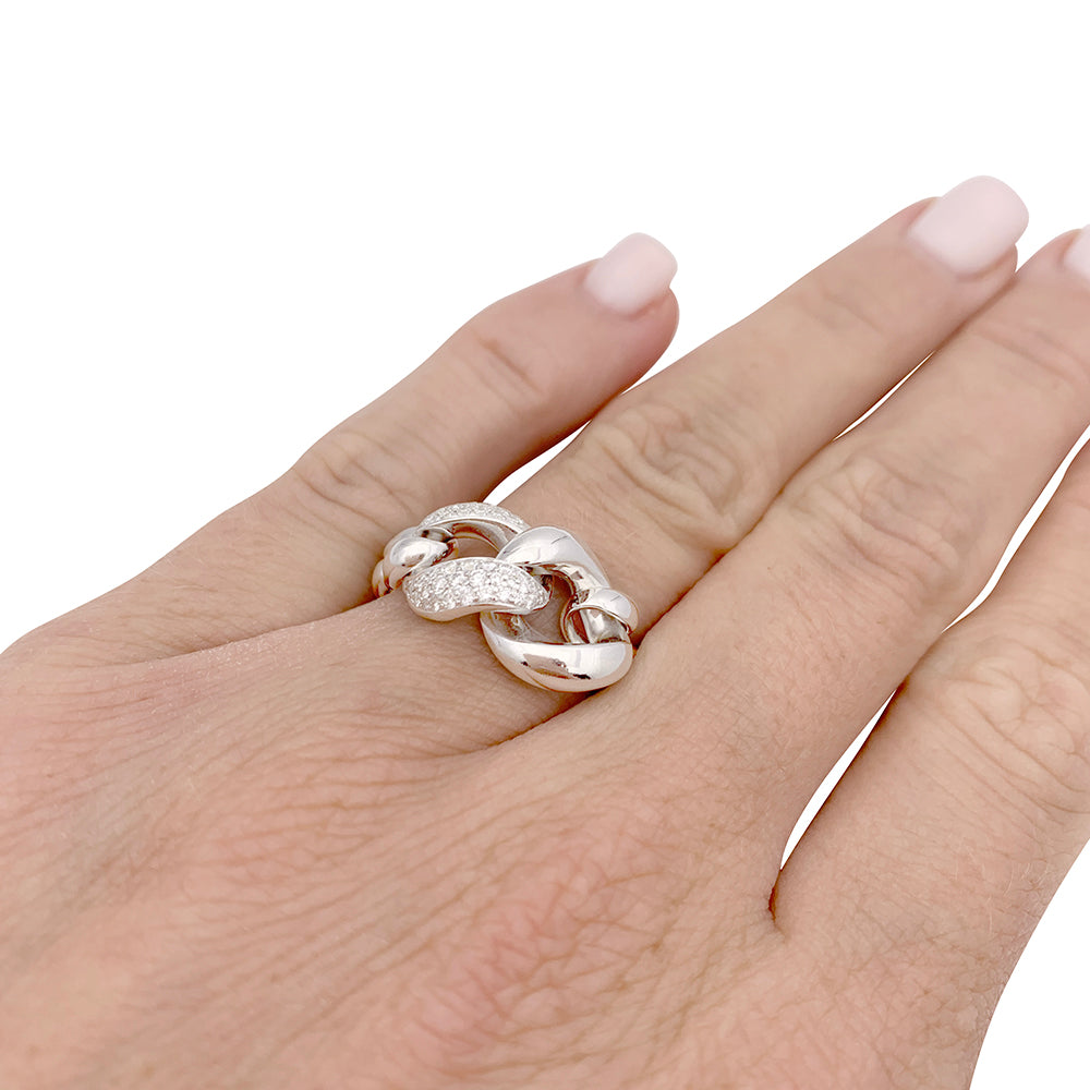 Messika ring, "Gourmette", white gold, diamonds.