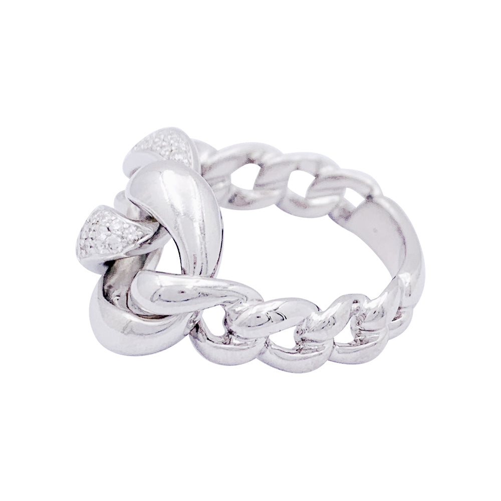 Bague Messika, "Gourmette", or blanc, diamants.
