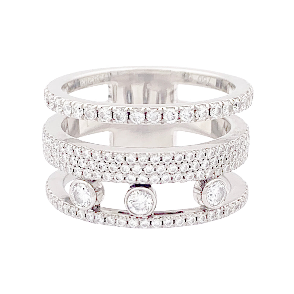 Bague Messika "Move Romane" or blanc, diamants.