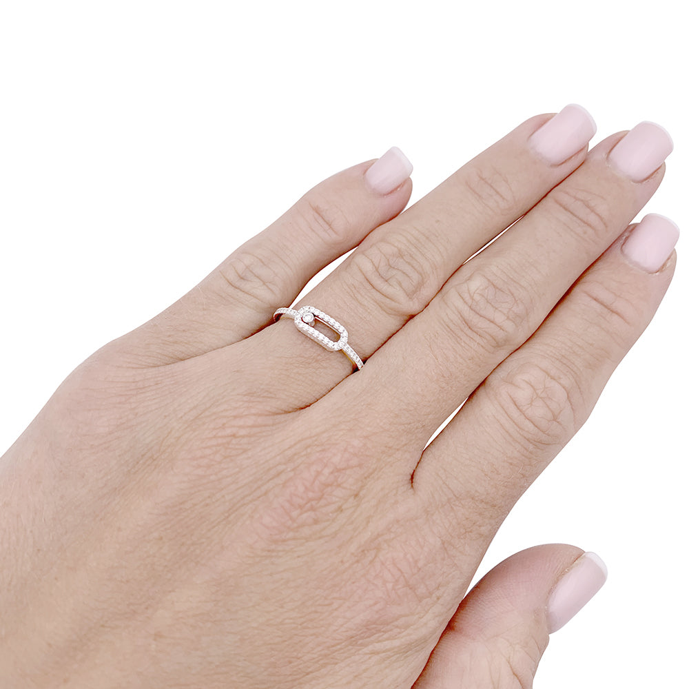 Bague Messika, "Move Uno Pavé", or blanc et diamants.