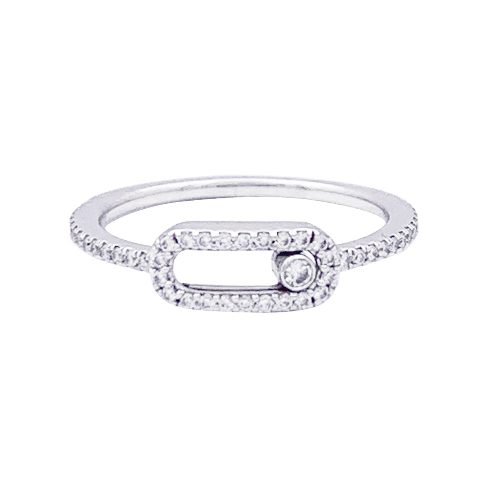 Bague Messika, "Move Uno Pavé", or blanc et diamants.