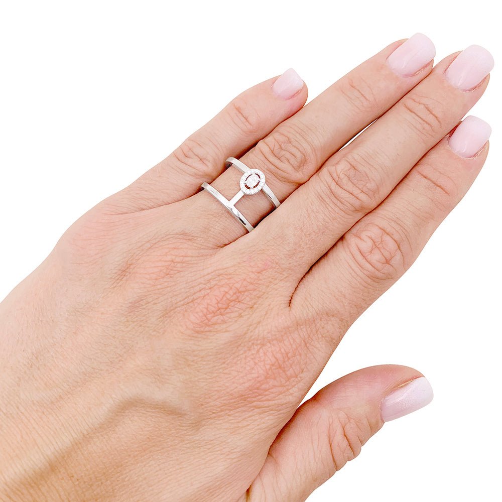 Bague Messika, "Glam'Azone", or blanc, diamants. - Maison Eloe