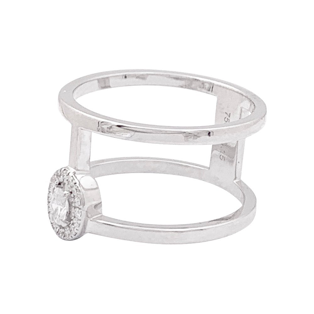 Bague Messika, "Glam'Azone", or blanc, diamants. - Maison Eloe