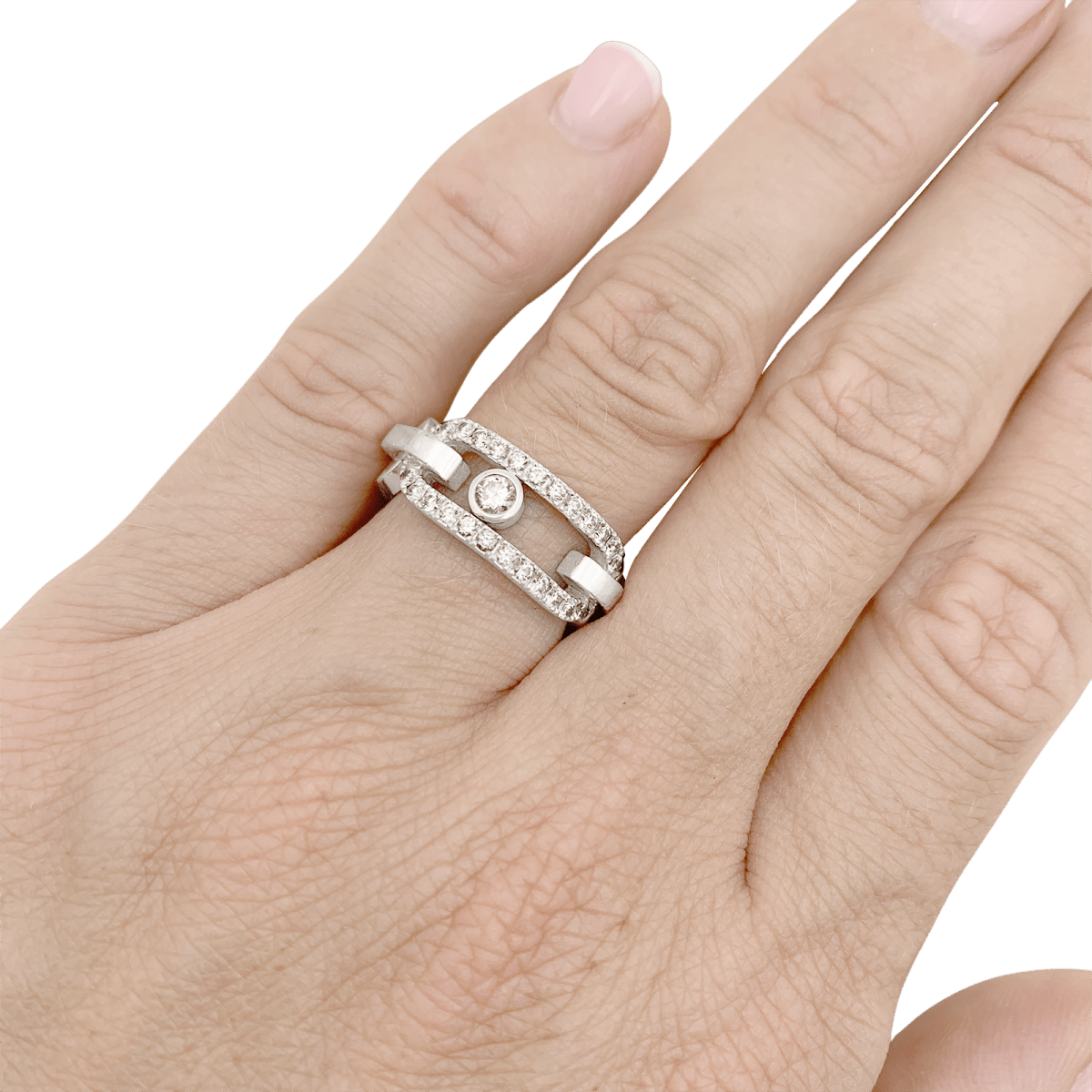 Bague Messika, "Move Link", or blanc, diamants. - Maison Eloe
