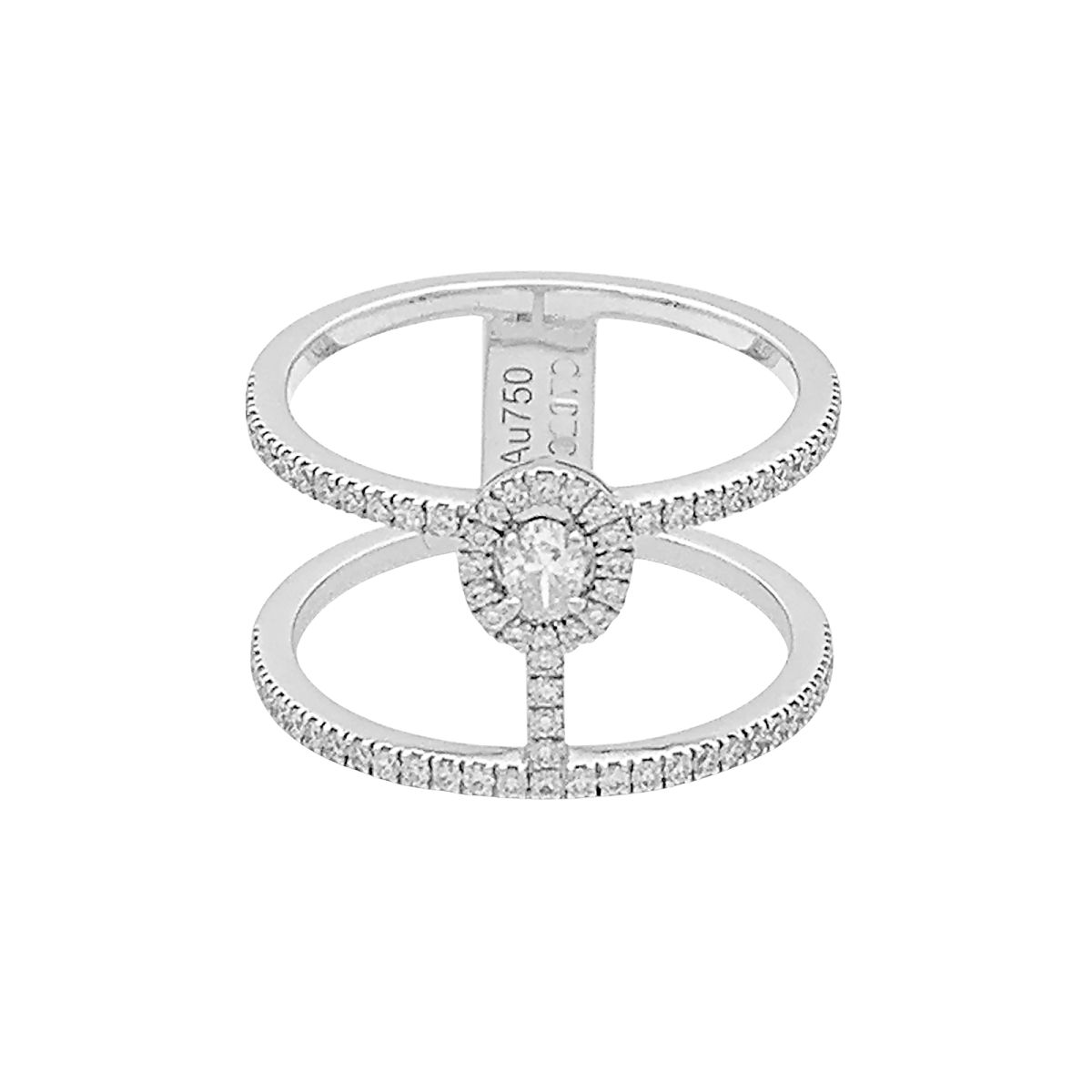 Bague Messika "Glam'Azone" or blanc, diamants. - Maison Eloe