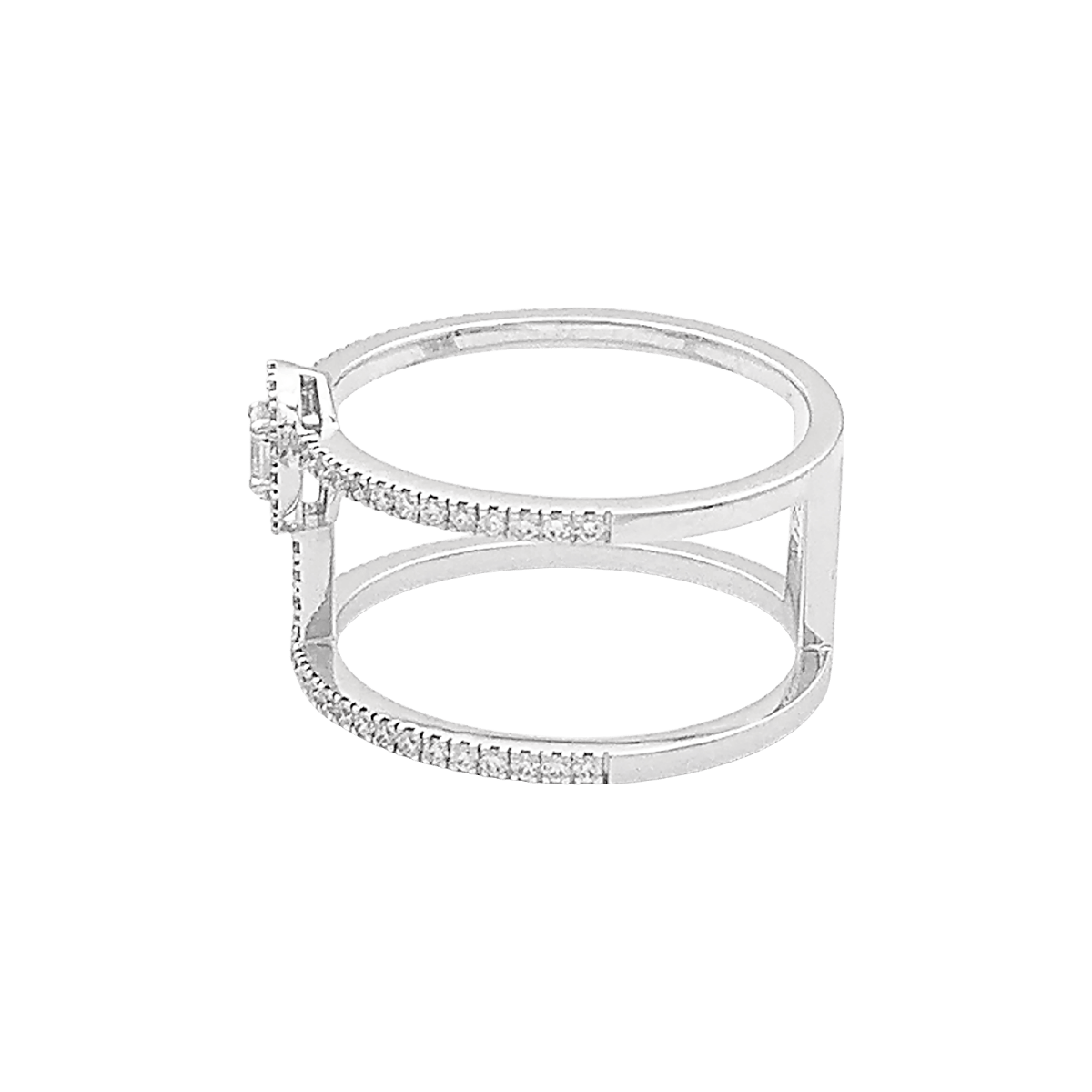 Bague Messika "Glam'Azone" or blanc, diamants. - Maison Eloe
