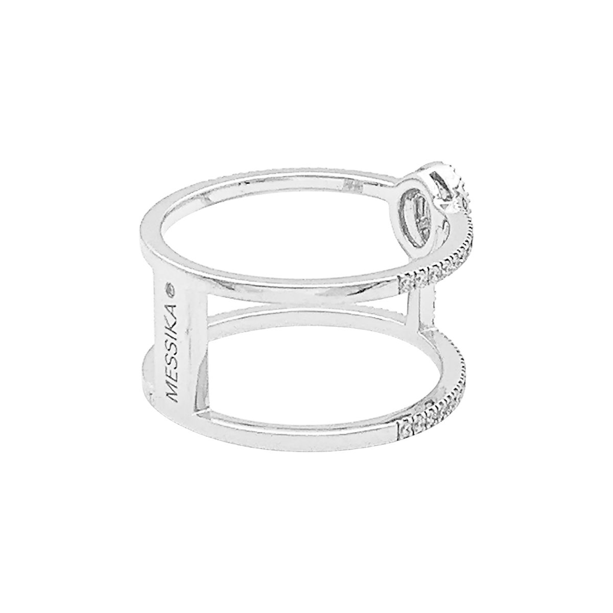 Bague Messika "Glam'Azone" or blanc, diamants. - Maison Eloe