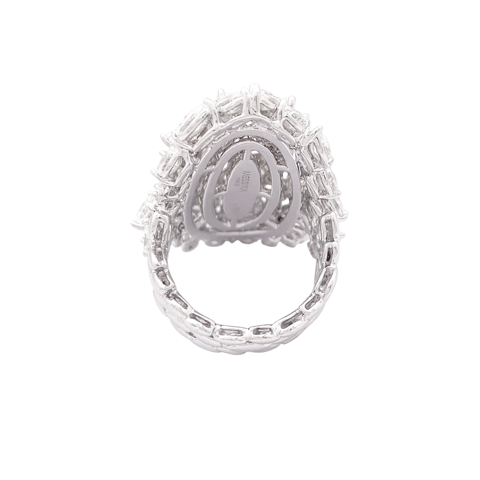 Bague Messika, diamants navette, or blanc.