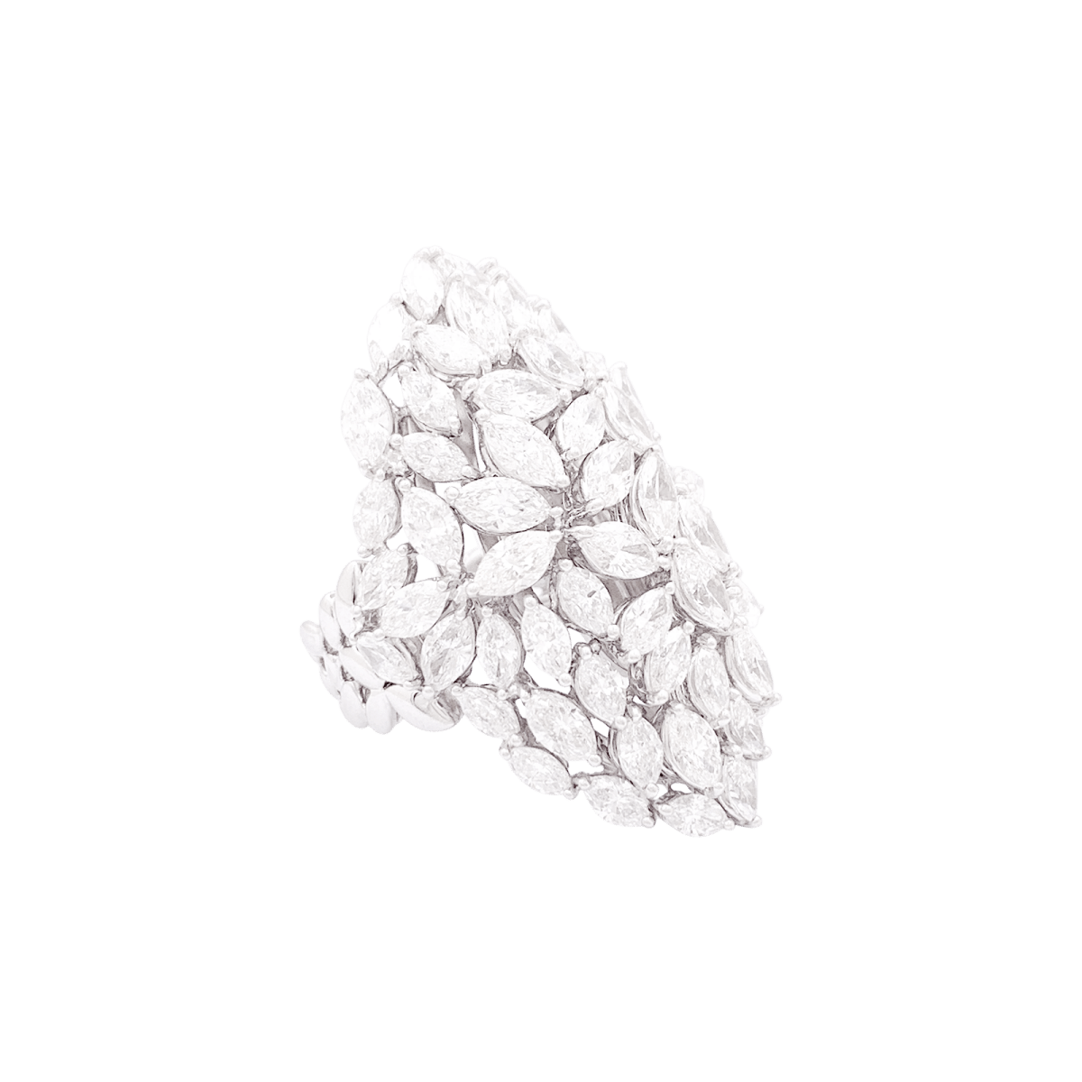 Bague Messika, diamants navette, or blanc. - Maison Eloe