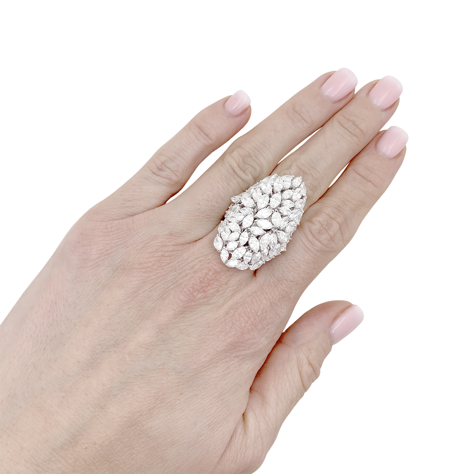 Messika ring, navette diamonds, white gold.
