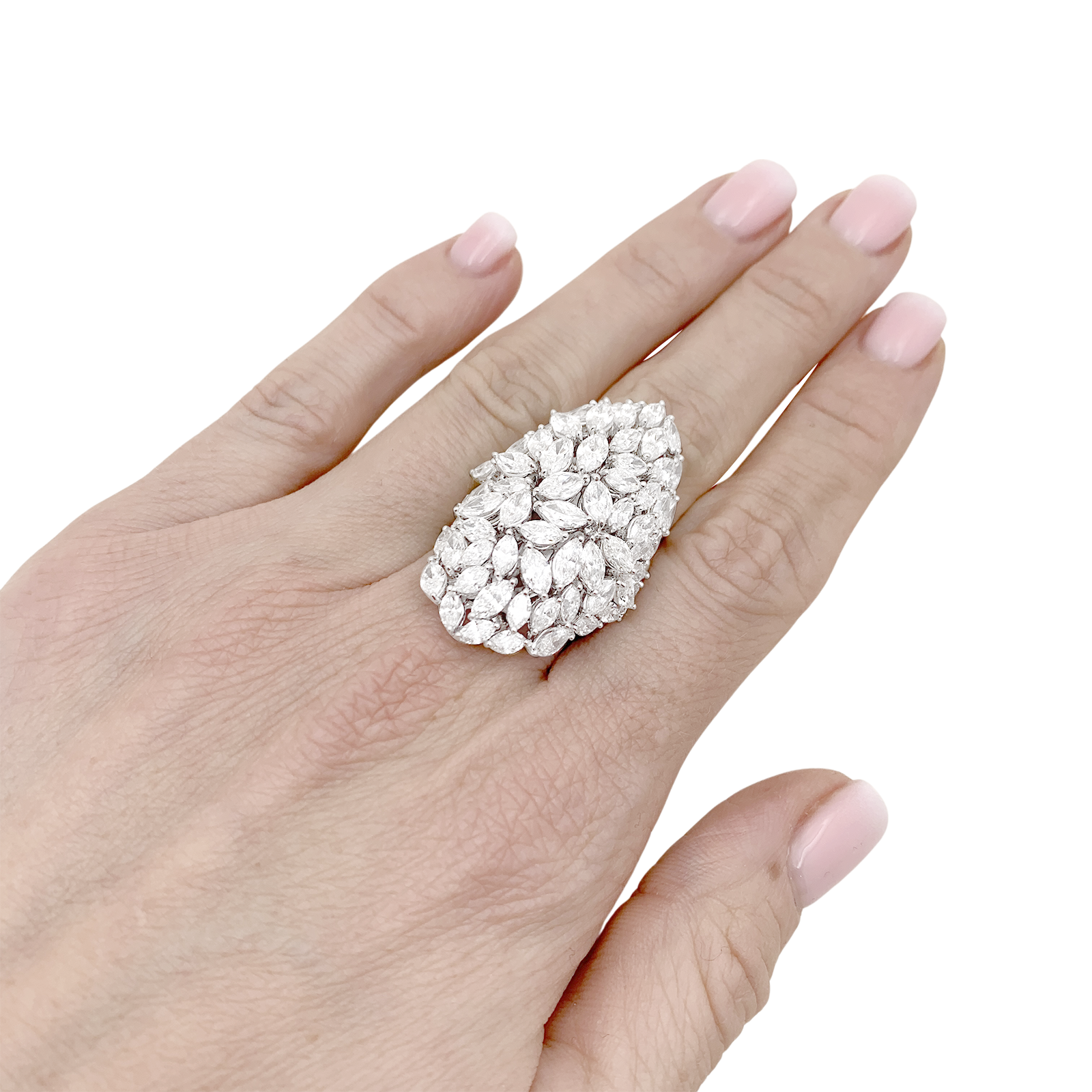 Messika ring, navette diamonds, white gold.