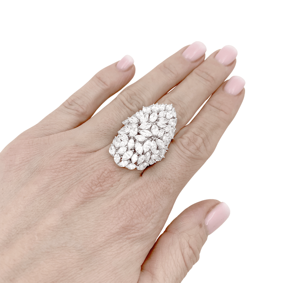 Bague Messika, diamants navette, or blanc. - Maison Eloe