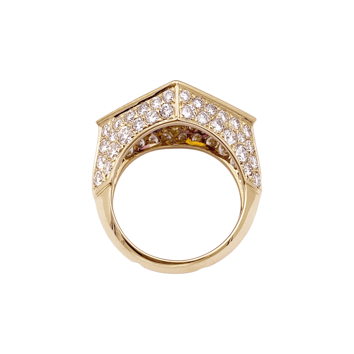 Bague O.J. Perrin, or jaune, citrine, améthyste et diamants. - Maison Eloe
