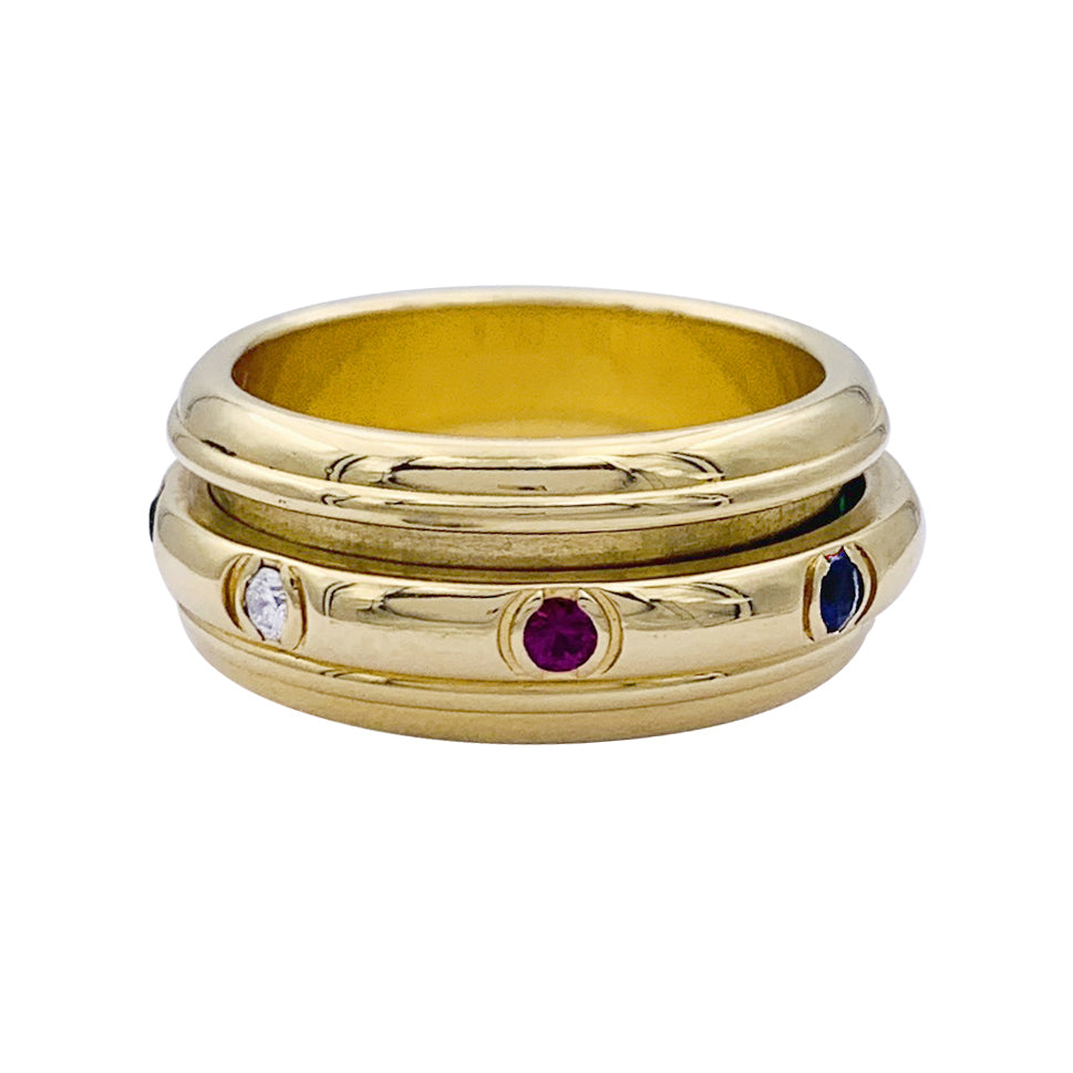 Piaget ring, "Possession", yellow gold, colored stones.