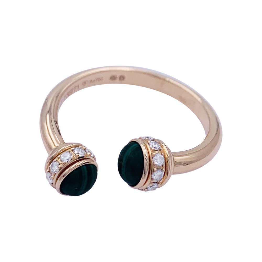 Piaget "Possession" ring, pink gold, malachite, diamonds.