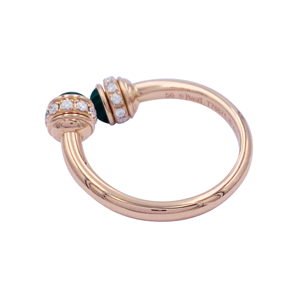 Piaget "Possession" ring, pink gold, malachite, diamonds.
