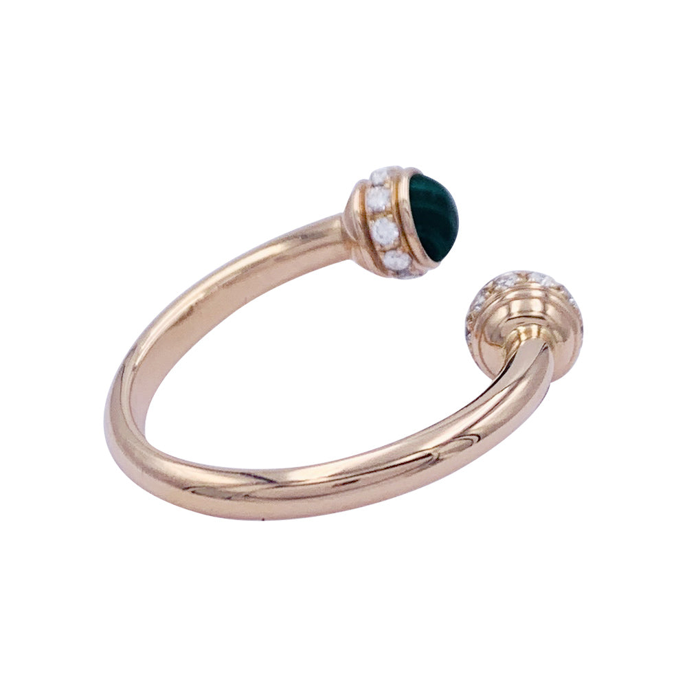 Piaget "Possession" ring, pink gold, malachite, diamonds.