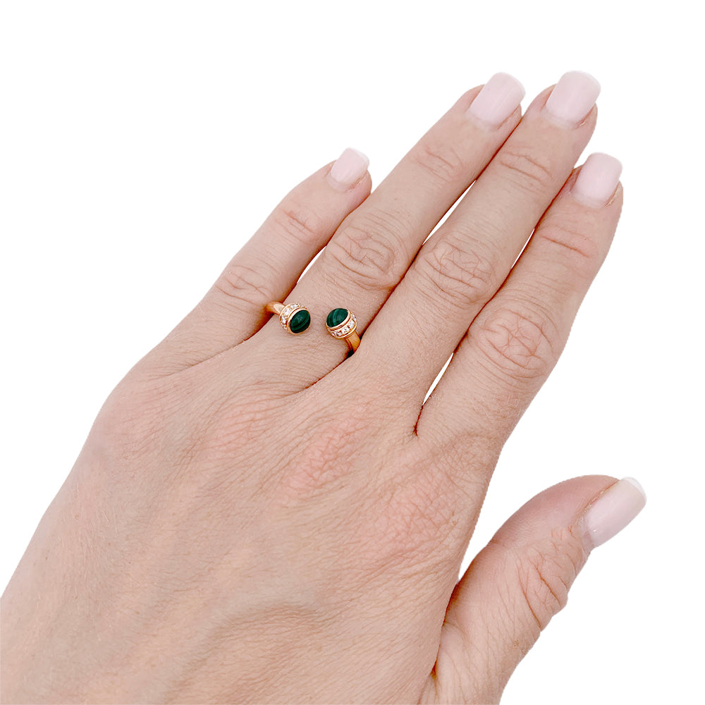 Piaget "Possession" ring, pink gold, malachite, diamonds.