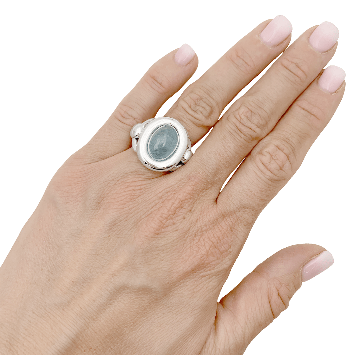 Bague Poiray, aigue - marine et or blanc - Maison Eloe