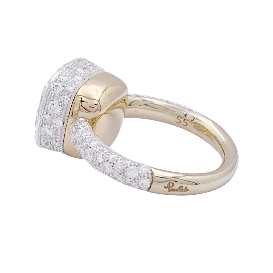 Pomellato "Nudo Maxi Solitaire" ring in rose gold and diamonds.
