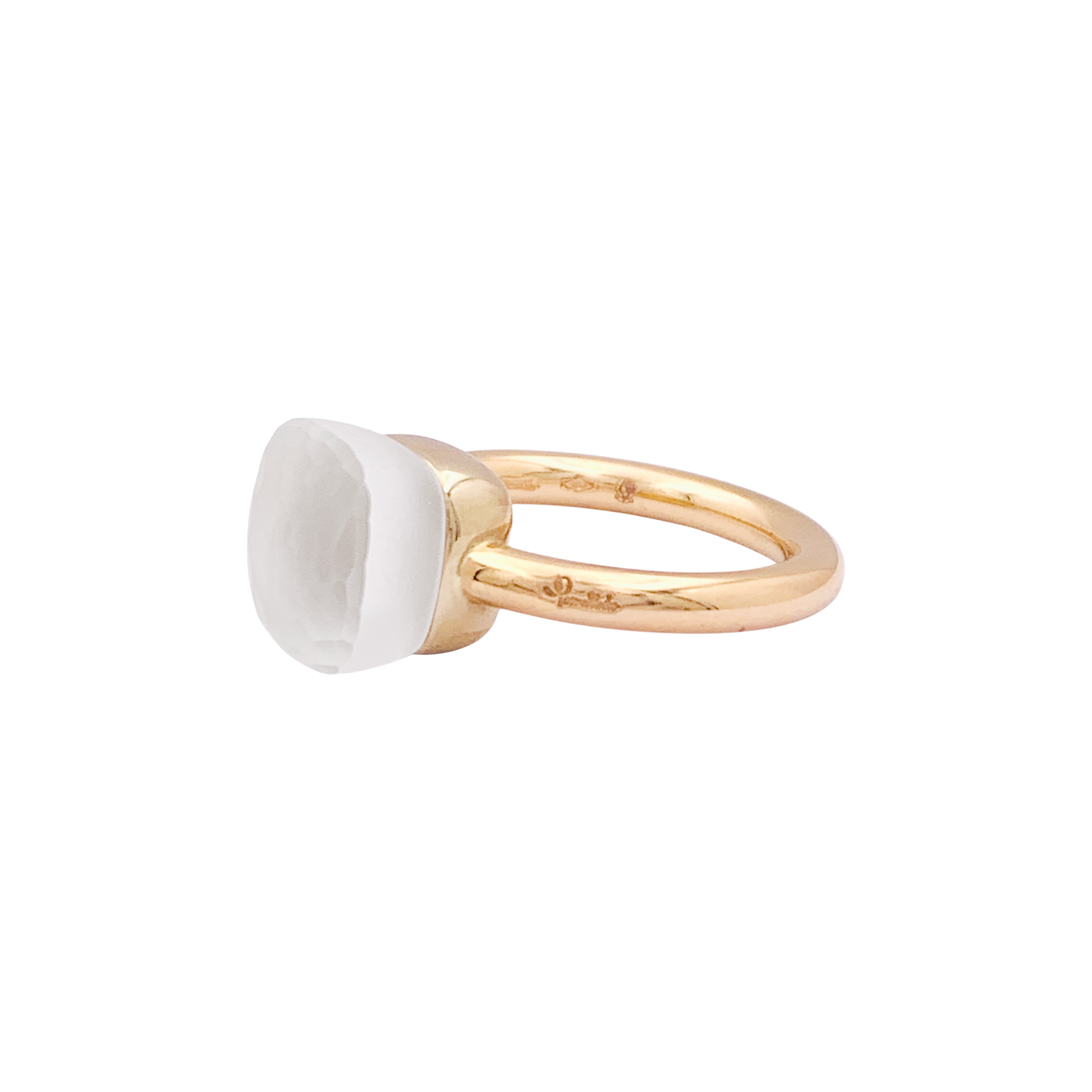 Bague Pomellato, "Nudo Gelé", deux ors, topaze blanche.